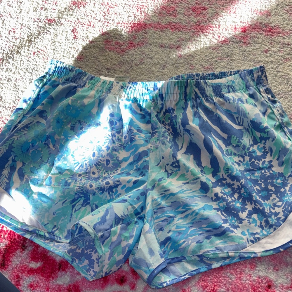 Lilly Pulitzer Blue and Green Luxletic Shorts